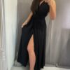 Isabell kötős maxi ruha fekete - Image 2