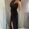 Isabell kötős maxi ruha fekete - Image 3