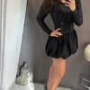 Elza flitteres fodros fekete ruha - Image 2