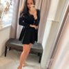 Elizabet fekete arany gombos fodros ruha - Image 2