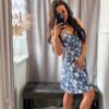Lexi kék-fehér mintás ruha - Image 2
