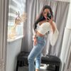 Kessi köves világoskék mom-fit farmer nadrág