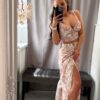Lara fehér-bézs mintás kétrészes szett - Image 2