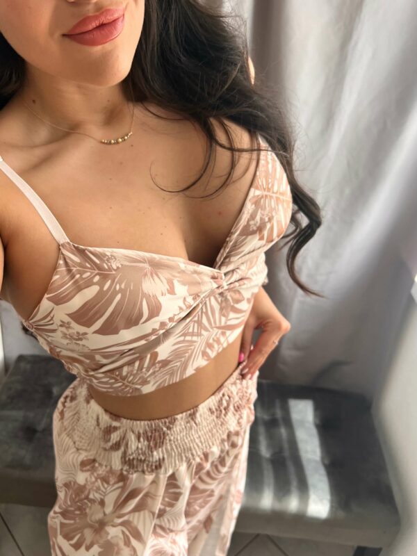Lara fehér-bézs mintás kétrészes szett - Image 6