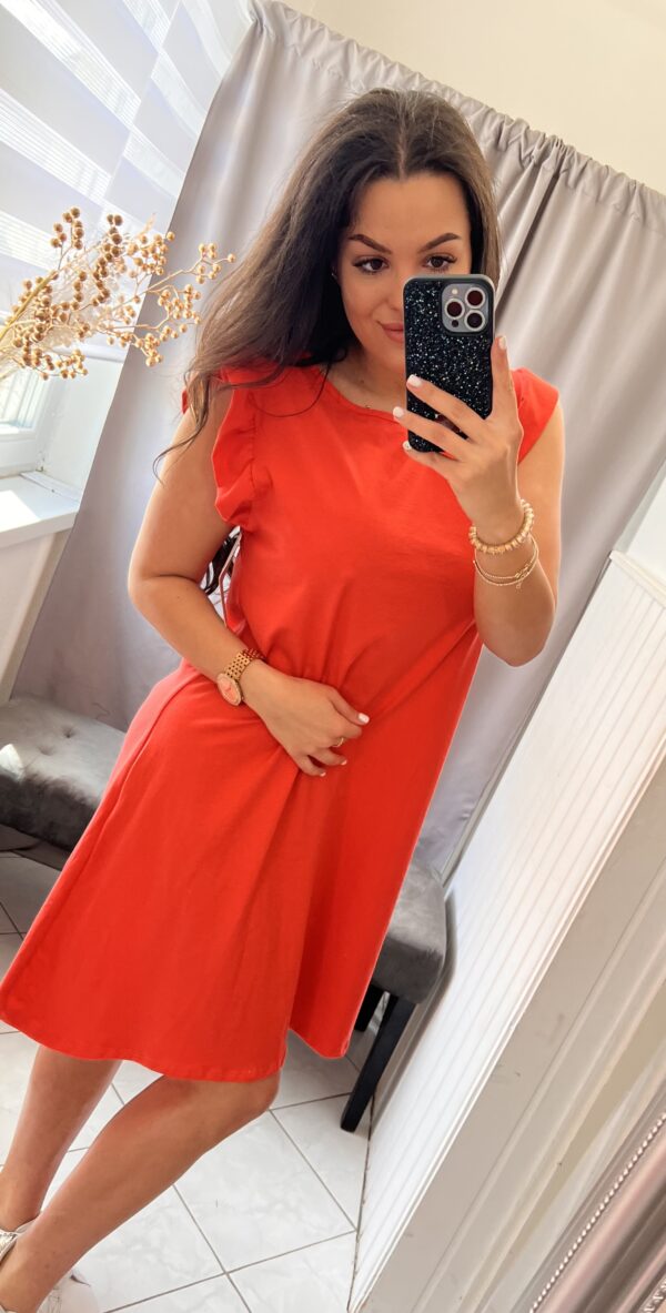 Otilia vállán fodros narancs tunika - Image 3