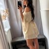 Diven nude bő fazonú köves ruha - Image 6