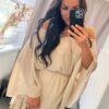 Diven nude bő fazonú köves ruha - Image 3