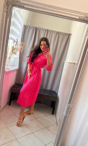 Maxim pliszirozott pink ruha