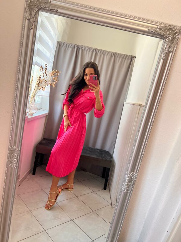 Maxim pliszirozott pink ruha
