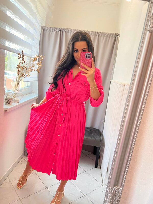 Maxim pliszirozott pink ruha - Image 2
