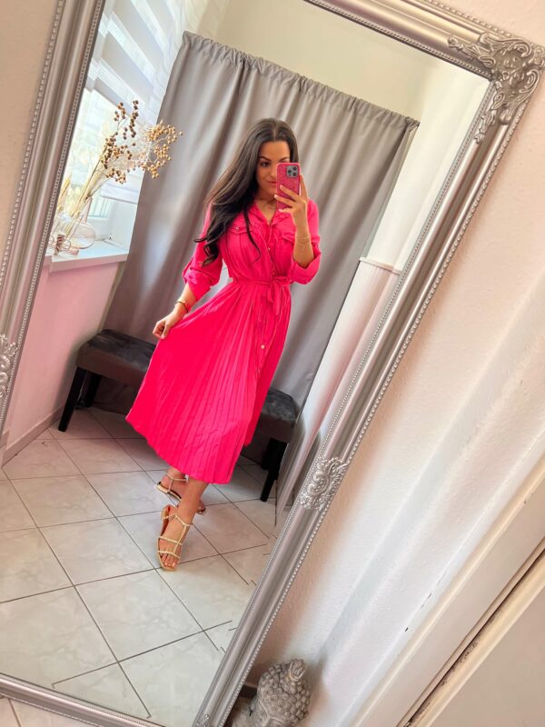 Maxim pliszirozott pink ruha - Image 3