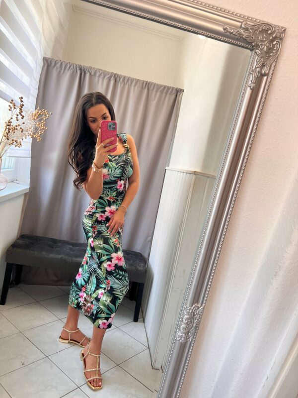 Tropic mintás húzott maxi ruha - Image 2