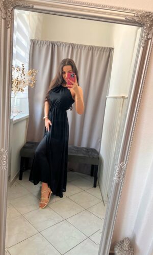 Iren fekete húzott maxi ruha