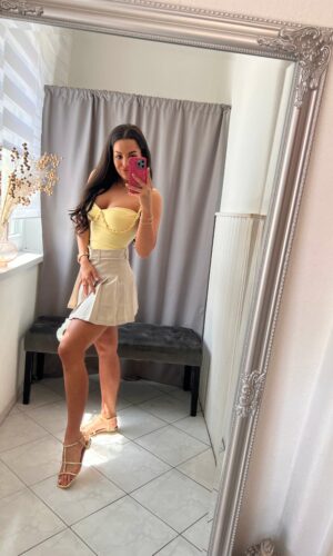 Kessa fonott sárga body