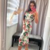 Tropic fehér levél mintás ruha