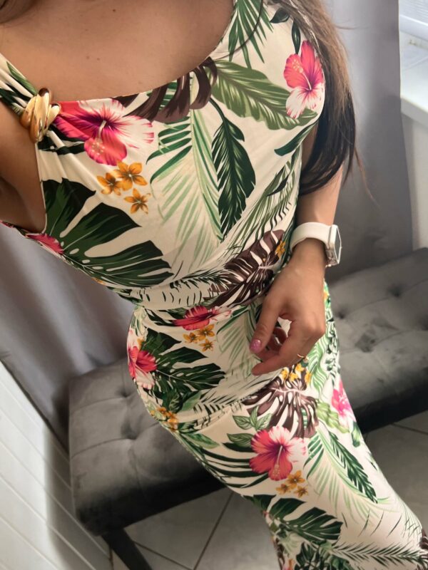 Tropic fehér levél mintás ruha - Image 5