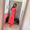 Iren neon pink húzott maxi ruha