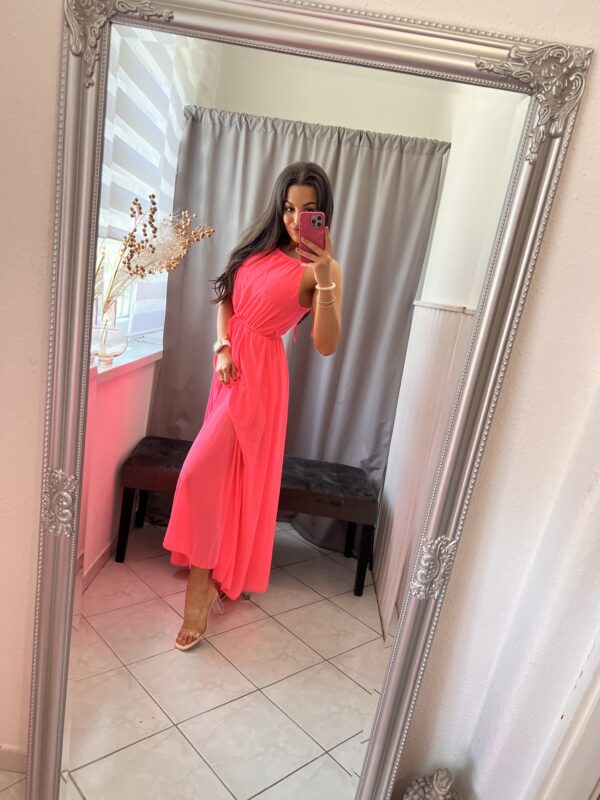Iren neon pink húzott maxi ruha