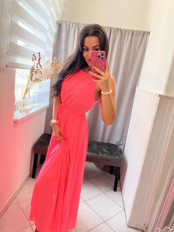 Iren neon pink húzott maxi ruha - Image 3