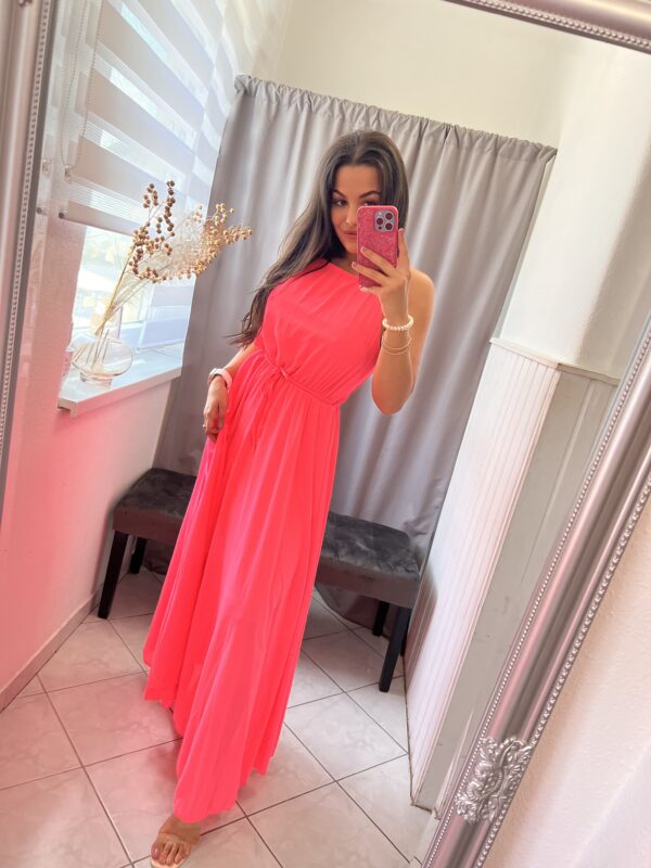 Iren neon pink húzott maxi ruha - Image 4