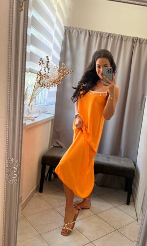 Malen neon narancs maxi ruha