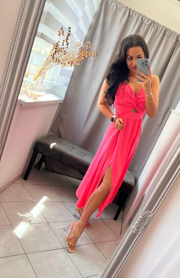 Flari nyitott neon pink maxi ruha - Image 2