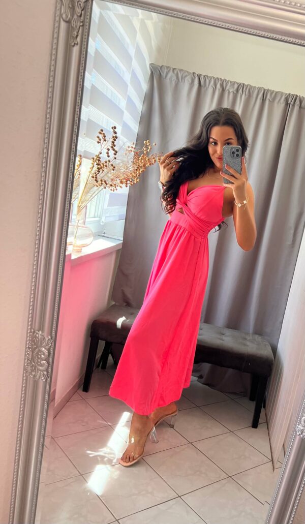 Flari nyitott neon pink maxi ruha