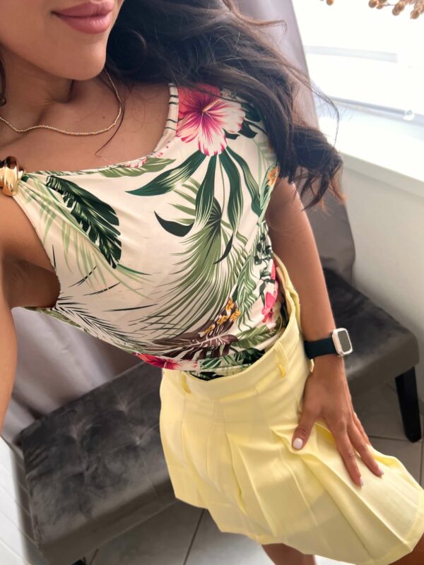 Tropic fehér levél mintás felső - Image 3