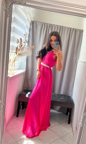 Lezi kövezett violet maxi ruha
