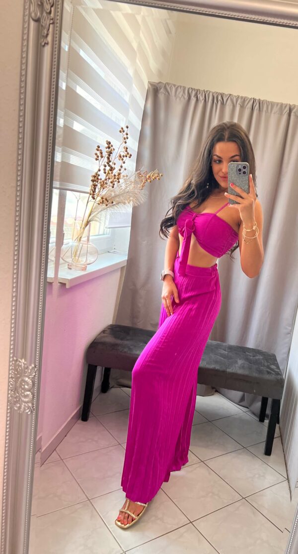 Sunny pliszirozott violet kétrészes szett