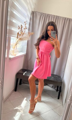 Lena rózsaszin pánt nélküli ruha