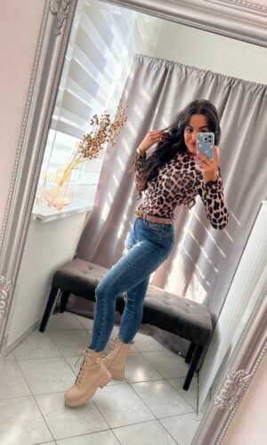 Amika ocelot mintás basic body