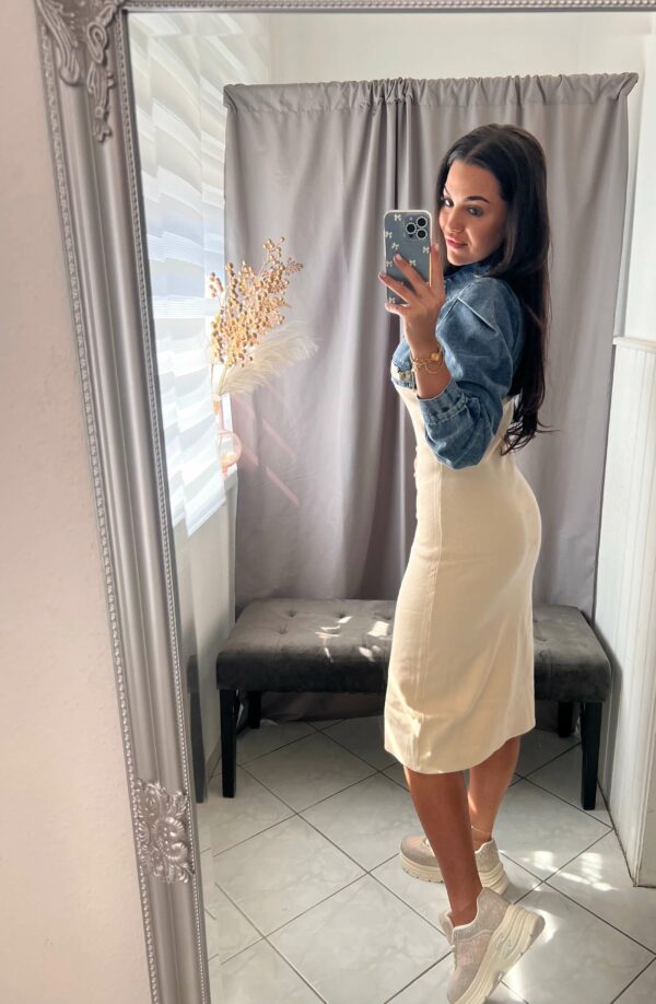 Gabriella farmer ruha bézs kötött résszel - Image 6