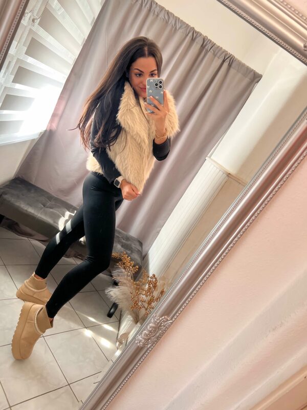 Lella alakformáló fényes fekete leggings - Image 4