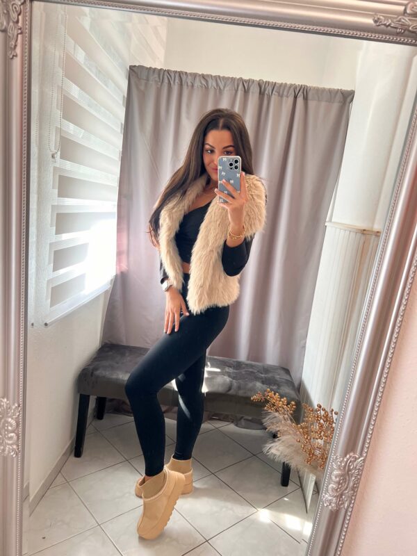 Lella alakformáló fényes fekete leggings - Image 5