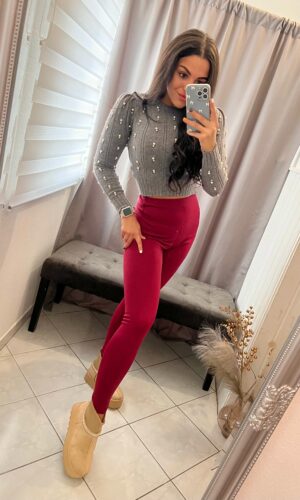 Camila alakformáló burgundi leggings