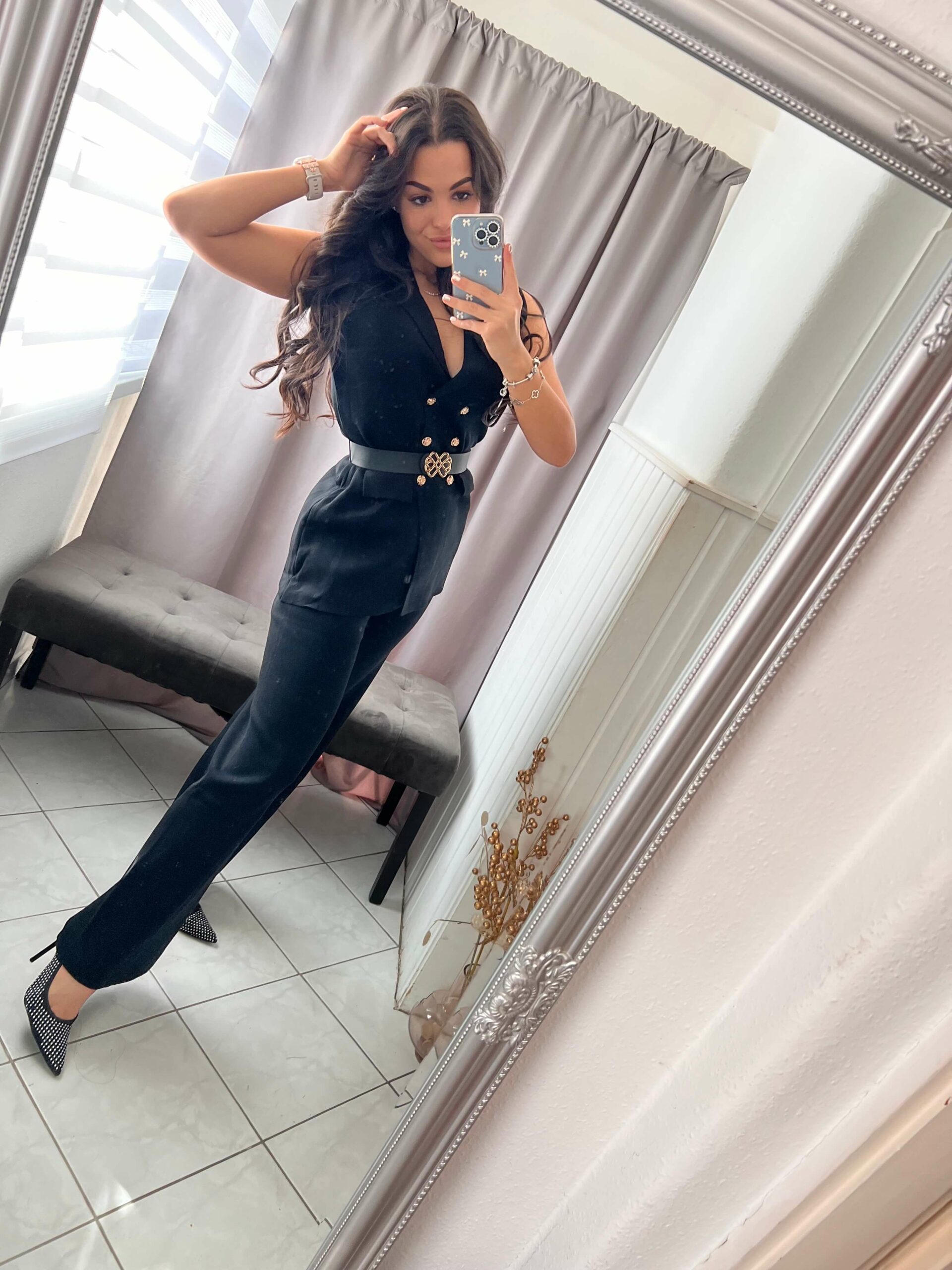 Vlen fekete hosszú nadrágos kétrészes szett - Image 5