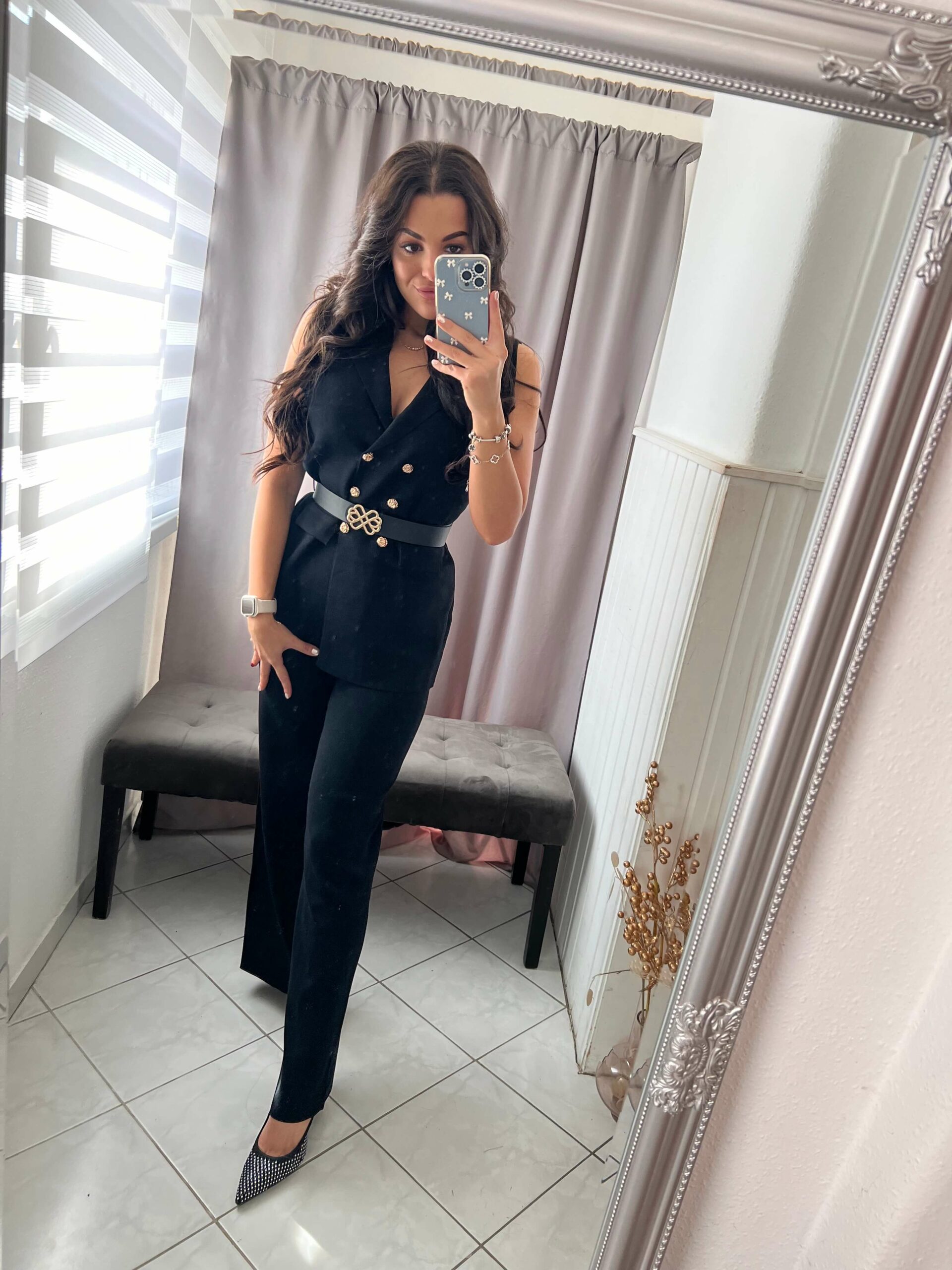 Vlen fekete hosszú nadrágos kétrészes szett - Image 4