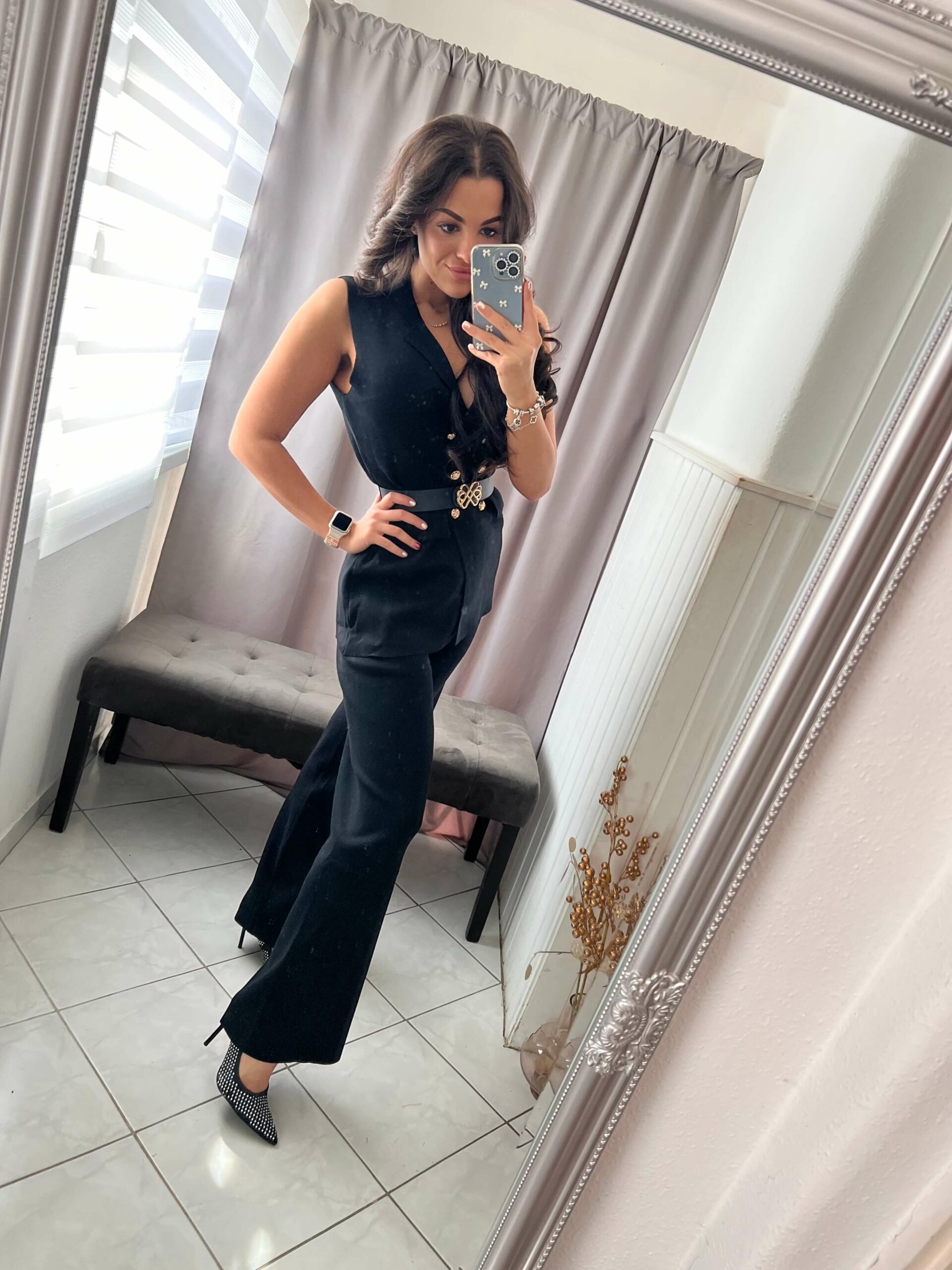 Vlen fekete hosszú nadrágos kétrészes szett - Image 2