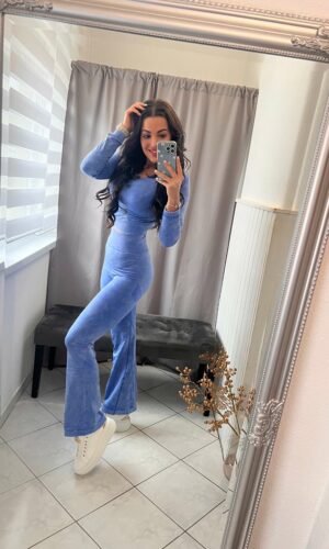 Yara bő szárú kétrészes kék szett