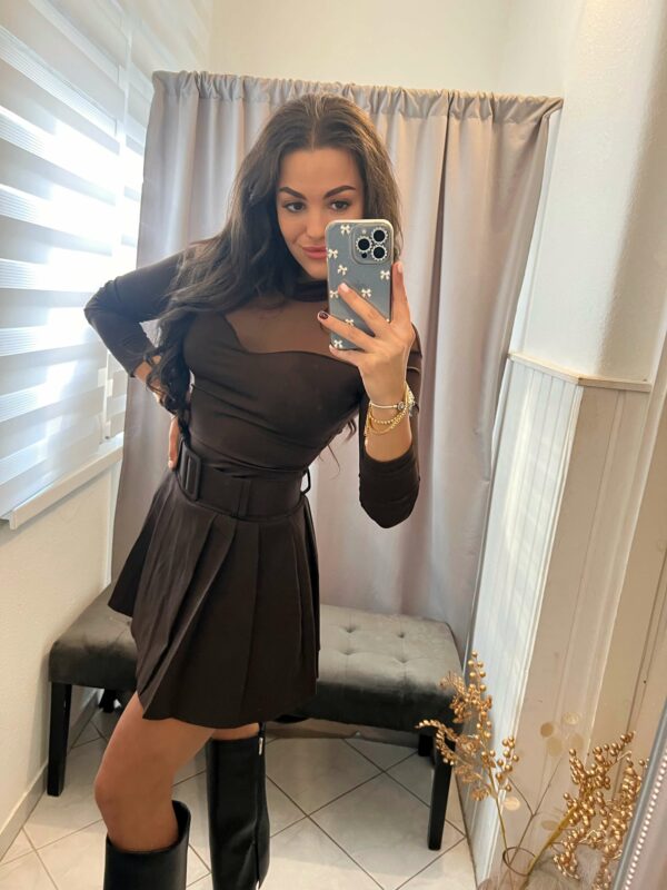 Melinda csoki barna szoknya nadrág övvel - Image 4