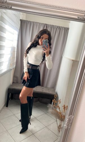 Tina tüllös vállú fehér body