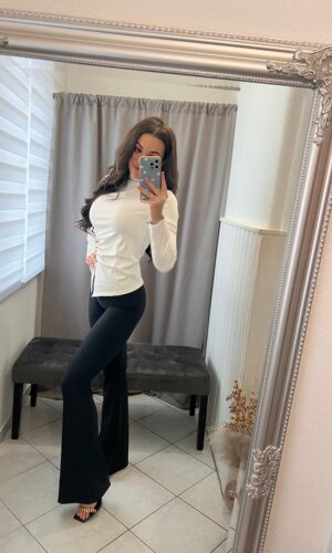 Veran fehér húzott ezüst gombos felső