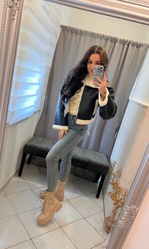 Pelli szőrmés fekete kabát