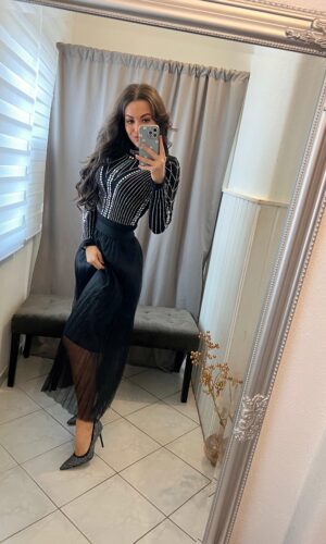 Biren fekete tüll szoknya