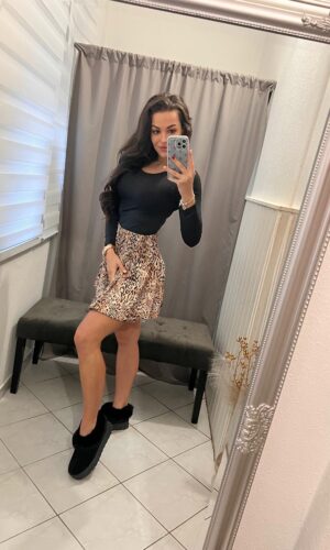 Leora ocelot mintás szoknya