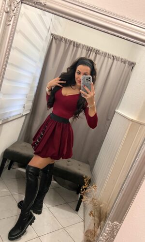 Bern burgundi fűzős szoknya