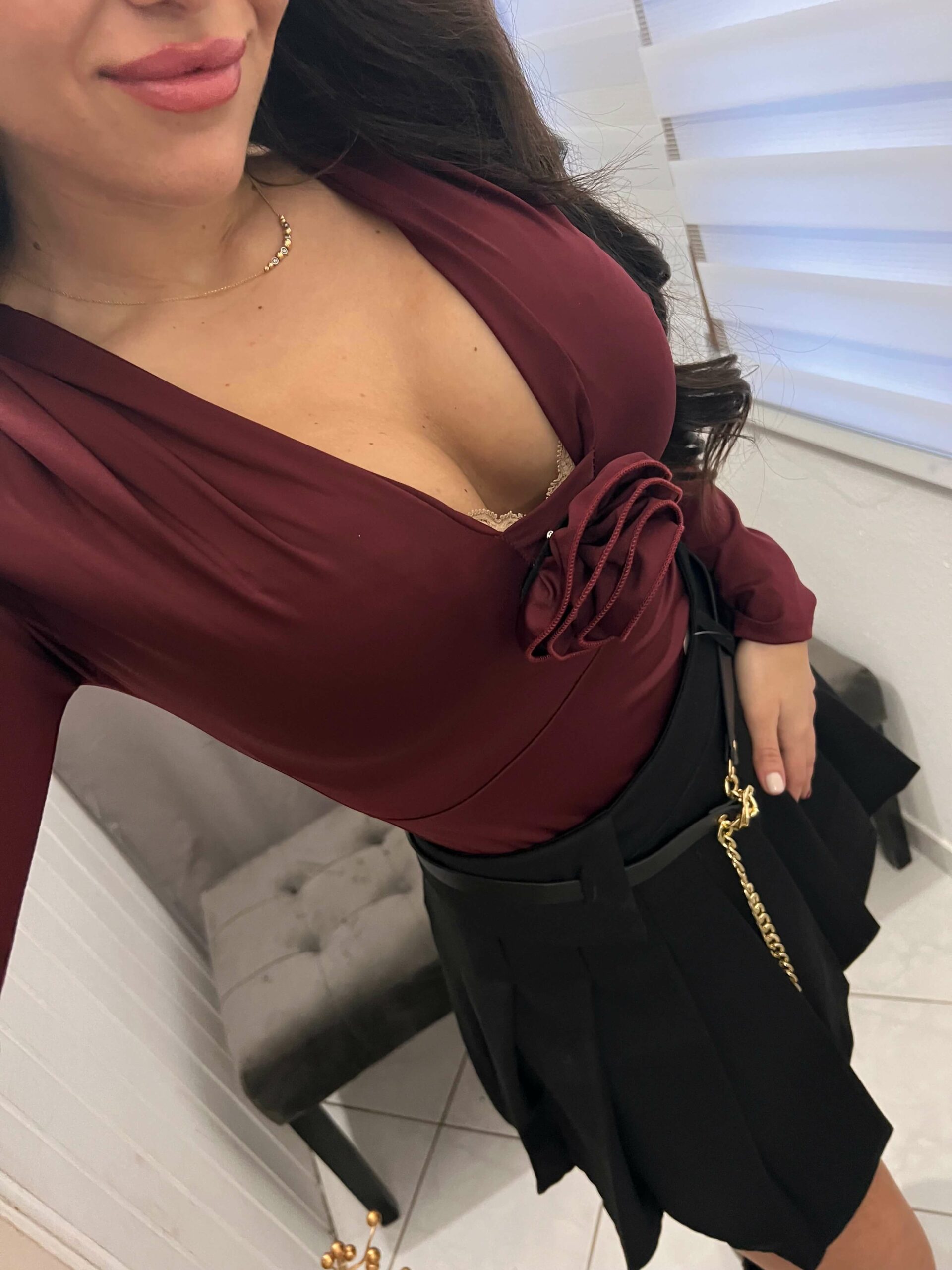 Filn fekete fodros szoknya nadrág láncos övvel - Image 11