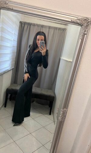 Fella fekete ezüst kövezett overál