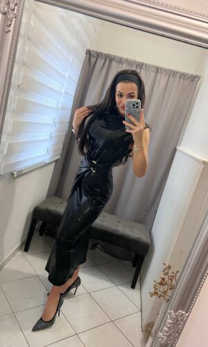 Velli flitteres maxi fekete ruha